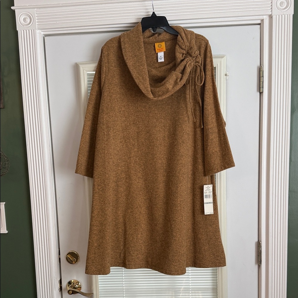 Ruby Rd. Brown Cowl Neck Sweater
